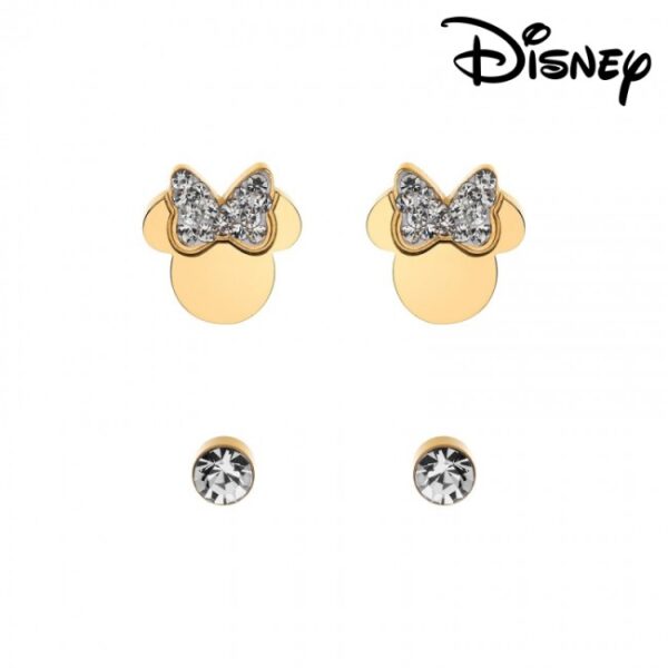 Обици Мини 18К златно покритие с бляскав Disney дизайн