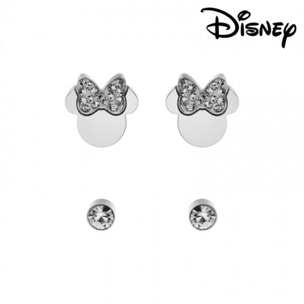 Обици Мини с бели кристали с Disney излъчване