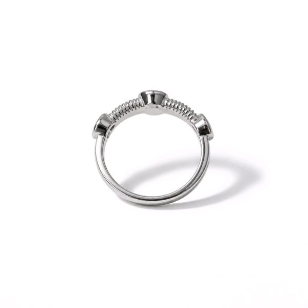 Сребърен пръстен три сърца – Promise ring, изглед отстрани